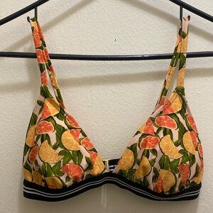 Xhilaration Citrus Triangle Bikini Top in Size Small | Pink Orange Green Black